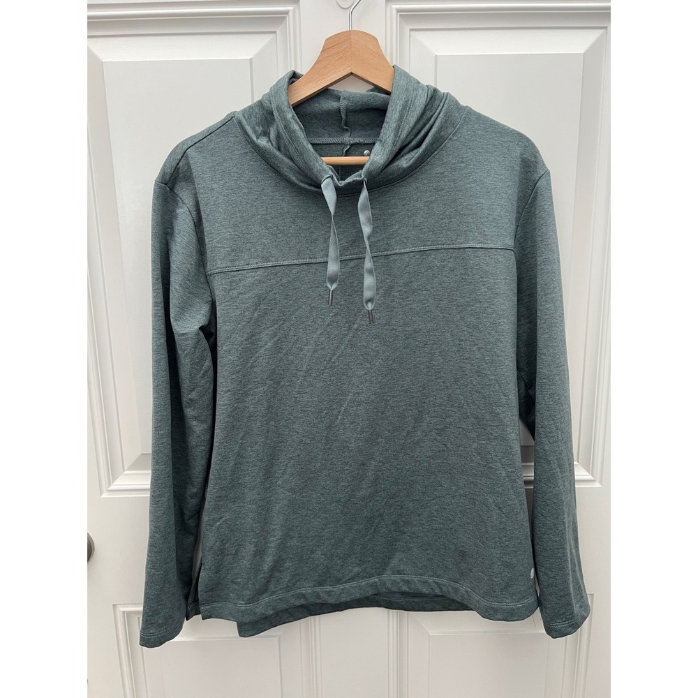 Apana Womens Cowl Neck Pullover Top Sage Green Heathered Activewear Size Medium
